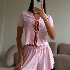 Бавовняна піжама рожева