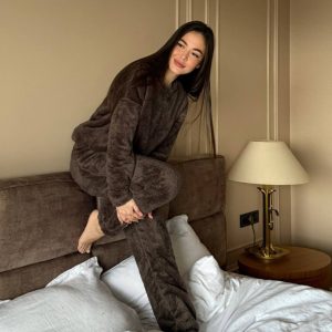 Піжама коричнева махрова двохшарова